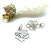 Pendentifs – Fleur d’hibiscus 15 mm – Acier inoxydable 304, finition argentée