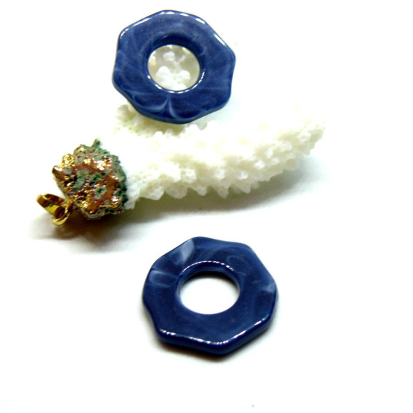 Pendentifs octogone 23 mm marbrés – Résine & Acrylique