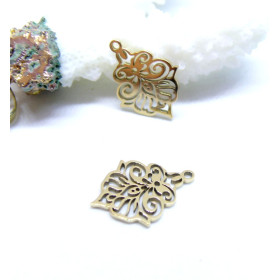 Pendentif Arabesque 17 mm – Acier inoxydable 304, finition Dorée