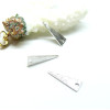 Pendentifs Triangle Strié 17 mm – Laiton Argenté – Style Graphique