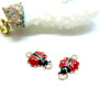 Connecteurs – Coccinelle 19 mm – Résine émaillée, laiton doré à l’or fin