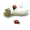 Connecteurs – Coccinelle 19 mm – Résine émaillée, laiton doré à l’or fin