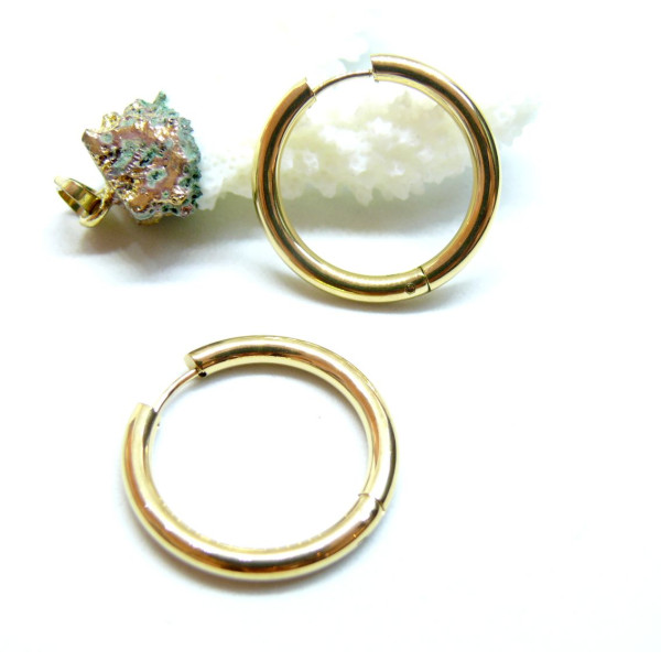 Créoles Rondes 26mm x 3mm – Acier Inoxydable 304 Doré