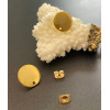 Boucles d’oreille Clous Puces 15 mm – Acier Inoxydable 304 – Finition Doré à l’or fin 24K – Avec Embouts