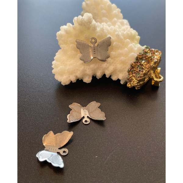 Pendentifs Papillon 15mm – Acier Inoxydable 304 Argenté
