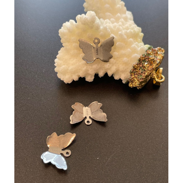 Pendentifs Papillon 15mm – Acier Inoxydable 304 Argenté