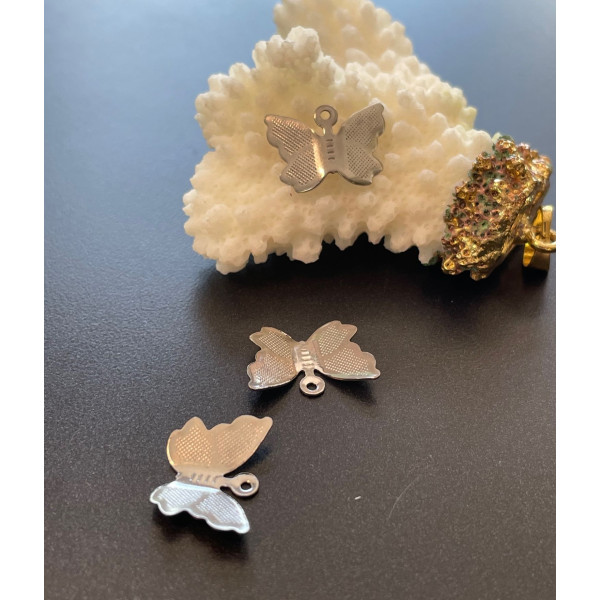 Pendentifs Papillon 15mm – Acier Inoxydable 304 Argenté