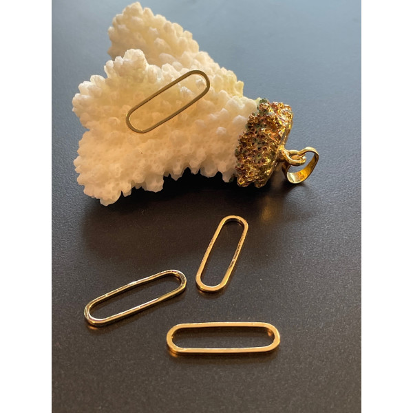Pendentifs Ovale rectangle 20mm – Laiton Doré à l'or fin 18K