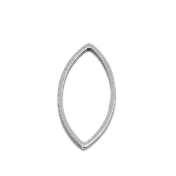Pendentifs forme Marquise 17 par8 mm – Acier inoxydable 304 – Finition argentée