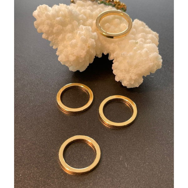 Pendentifs, connecteurs Cercle 12mm – Acier Inoxydable 304 Doré à l'or fin 18K