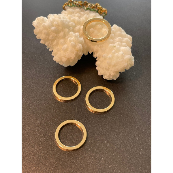 Pendentifs, connecteurs Cercle 12mm – Acier Inoxydable 304 Doré à l'or fin 18K