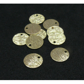 Pendentifs Médaillon Strié 12mm –  Doré à l'Or fin 24K