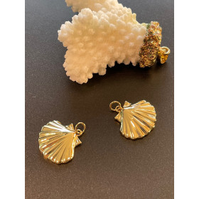 Pendentif Coquille Saint Jacques 19mm – Laiton Doré à l'or fin 18K