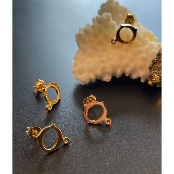 Boucles d’oreille Puce Géométrique 12 mm – Acier Inoxydable 304 Doré IONIQUE