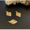 Pendentifs Losange 13mm – Laiton Doré à l'or fin 24K