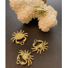 Pendentif Crabe 18mm – Laiton Doré à l'or fin 18K