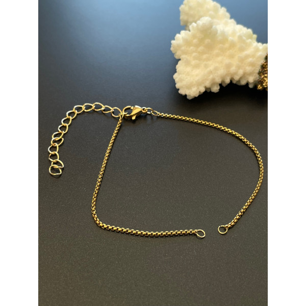 Bracelet Intercalaire 18.5cm, maille vénitienne 1.2 mm – Acier Inoxydable 304 Doré