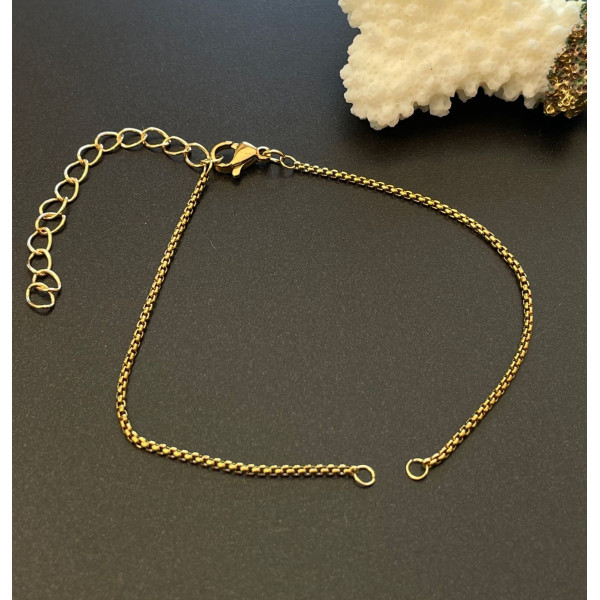 Bracelet Intercalaire 18.5cm, maille vénitienne 1.2 mm – Acier Inoxydable 304 Doré