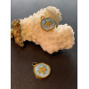 Pendentif Médaillon avec Étoile en Résine Émaillée – Acier Inoxydable 304 Doré à l’or fin 18K