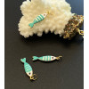 Pendentif avec anneau Poisson Émaillé 18,5 mm – Acier Inoxydable 304 Doré à l’or fin 18K, IONIQUE