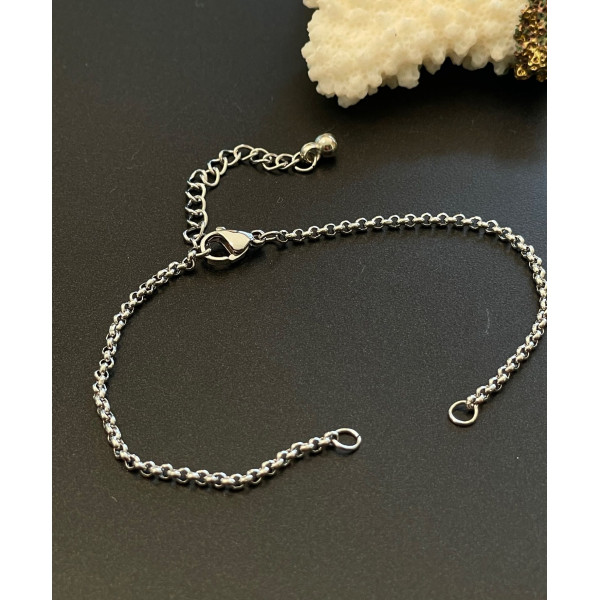 Bracelets Intercalaire 17.4cm Maille 2mm – Acier Inoxydable 304 Argenté