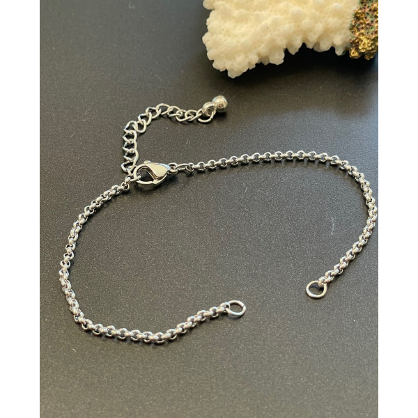 Bracelets Intercalaire 17.4cm Maille 2mm – Acier Inoxydable 304 Argenté