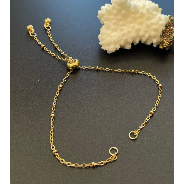 Bracelets Réglable 26 cm Maille 2mm Acier Inoxydable 304 Doré, placage IONIQUE