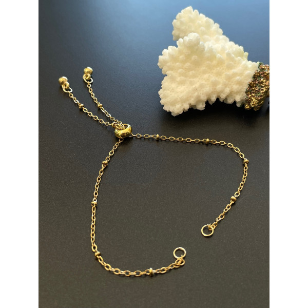 Bracelets Réglable 26 cm Maille 2mm Acier Inoxydable 304 Doré, placage IONIQUE