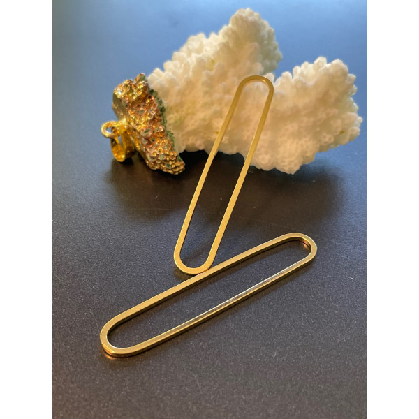 Pendentifs Rectangle arrondi 48mm – Doré à l'or fin 24K