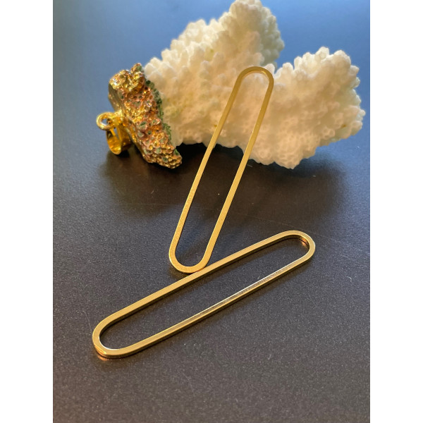 Pendentifs Rectangle arrondi 48mm – Doré à l'or fin 24K