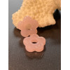 Pendentifs forme fleur 16mm, Verre coloris Rose
