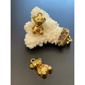Pendentifs Ourson 3D 22 mm – Acier Inoxydable 304 Doré à l’or fin 18K, IONIQUE