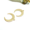 Pendentifs Connecteurs Lune 18 mm – Laiton Doré à l’or fin 14K