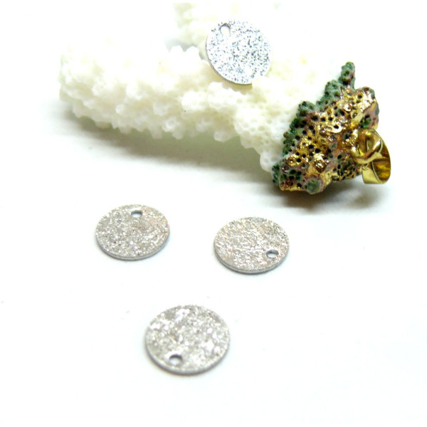 Pendentifs Médaille Poussière d'étoiles 10mm – Acier Inoxydable 304 Argenté