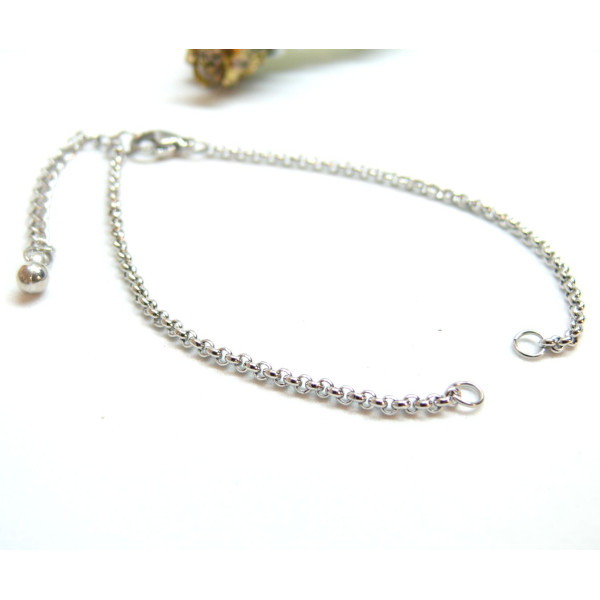 Bracelets Intercalaire 17.4cm Maille 2mm – Acier Inoxydable 304 Argenté