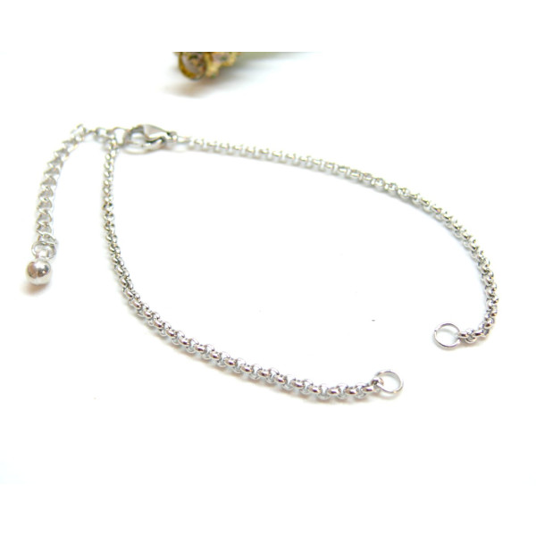 Bracelets Intercalaire 17.4cm Maille 2mm – Acier Inoxydable 304 Argenté