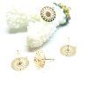 Boucles d’oreille Puce Dentelle 12.5mm avec attache – Laiton Doré à l’or fin 18K