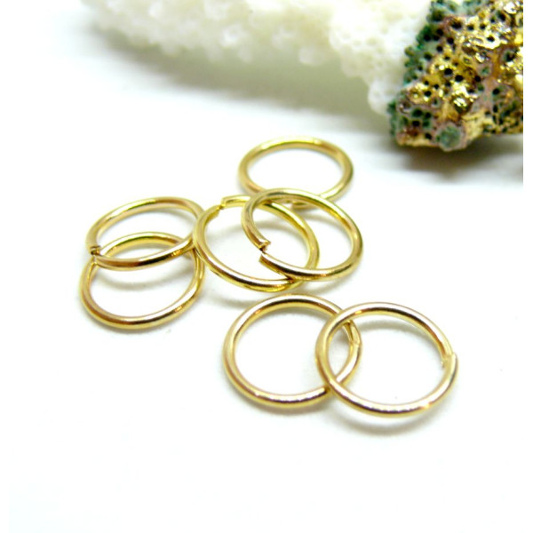 Anneaux de Jonction 10mm par 1.2mm – Acier Inoxydable 304 Doré à l'Or Fin 24K