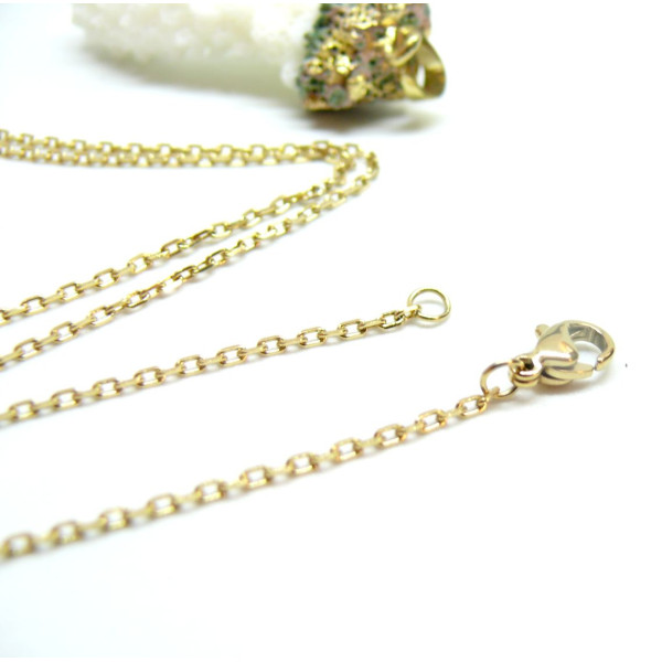 Collier Sautoir Matinée 50 cm – Maille Extra Fine 2.7 mm – Acier Inoxydable 304 Doré à l’Or Fin 18K – PVD