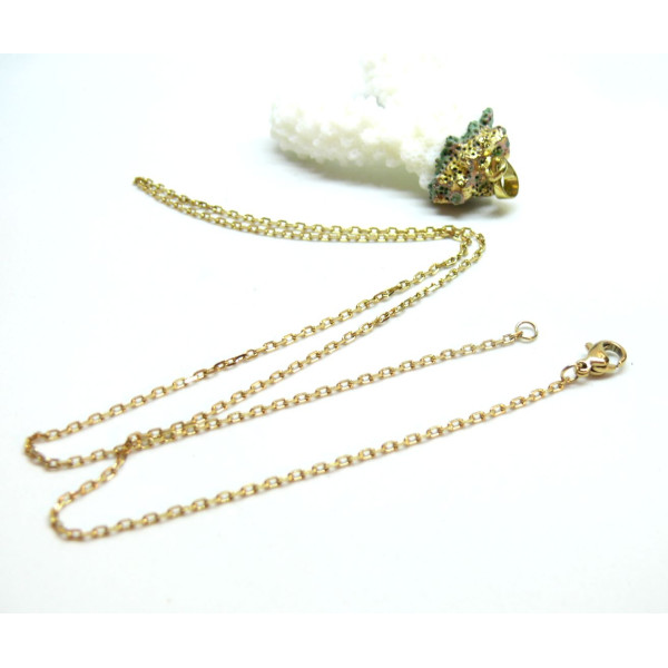 Collier Sautoir Matinée 50 cm – Maille Extra Fine 2.7 mm – Acier Inoxydable 304 Doré à l’Or Fin 18K – PVD