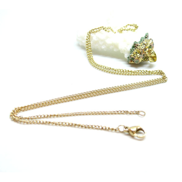 Collier Sautoir Matinée 50 cm – Acier Inoxydable 304 Doré à l’or fin 18K – Maille  2x1.8x0.5mm – PVD