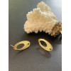 Boucles d’oreilles Puce Ovales Travaillées  avec trou– Acier Inoxydable 304 – Finition dorée