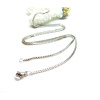 Collier Sautoir 50cm Maille Fine Cube 1.5mm Acier Inoxydable 304 Argent Platine