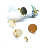 Boucles d’oreille Clous Puces 15 mm – Acier Inoxydable 304 – Finition Doré à l’or fin 24K – Avec Embouts