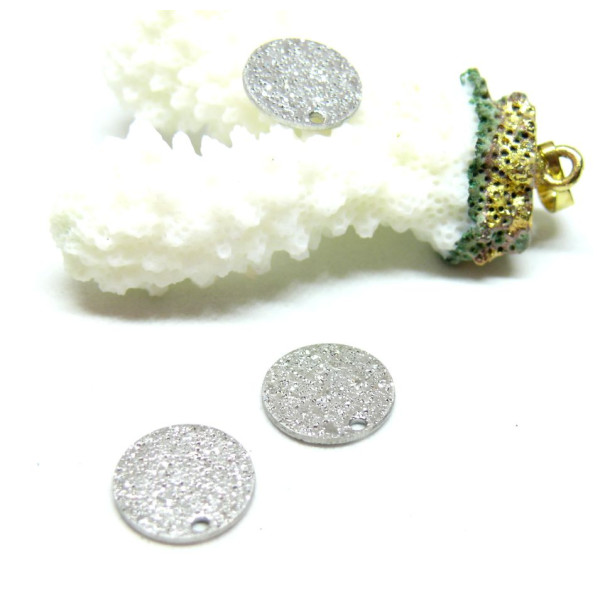 Pendentifs Médaille Poussière d'étoiles mm – Acier Inoxydable 304 Argenté