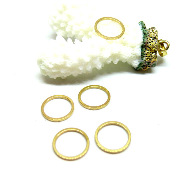 Pendentifs, connecteurs Cercle 12mm – Acier Inoxydable 304 Doré à l'or fin 18K