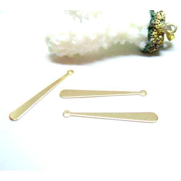 Pendentifs Longue Goutte 31.5mm – Acier Inoxydable Doré à l'or fin 24K