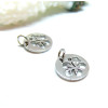 Pendentifs avec anneau, Médaille Fleurs d’Hibiscus 11,5 mm – Acier Inoxydable 304 Argenté