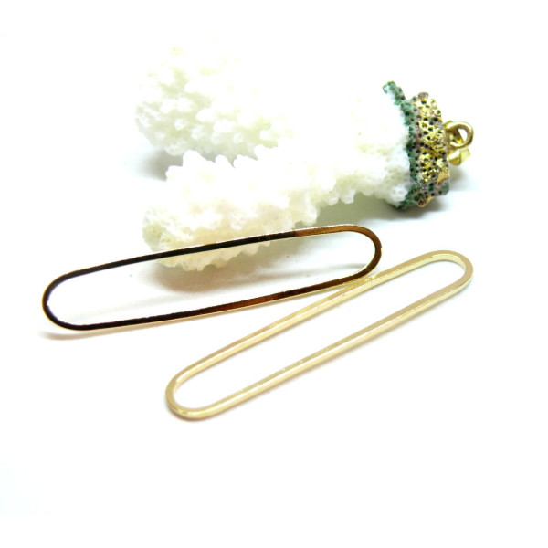 Pendentifs Rectangle arrondi 48mm – Doré à l'or fin 24K