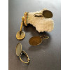 Boucles d’Oreille Dormeuse Plateau Métal Bronze 13x18mm